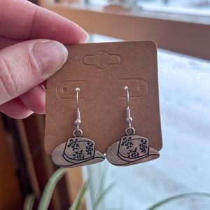 Silver Cowgirl Hat earrings